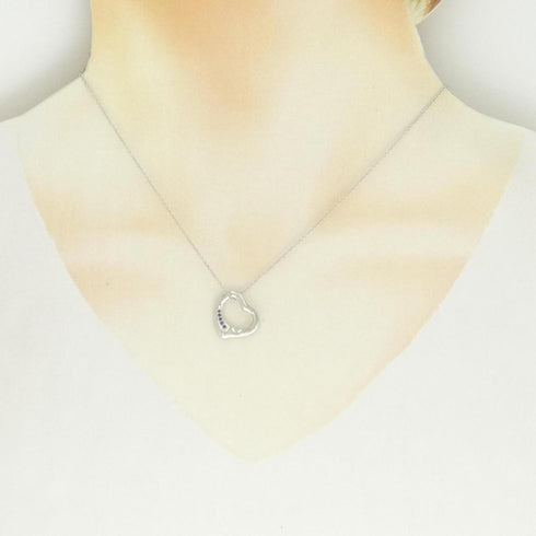 Open Heart Pendant Necklace Platinum 15.3mm