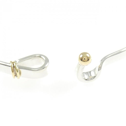 Hook and Eye Bangle Sterling Silver and 18K Yellow Gold Bracelet