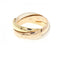 Vendome Louis Cartier Band Ring 18K Tricolor Gold