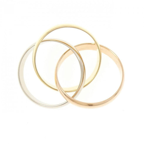 Vendome Louis Cartier Band Ring 18K Tricolor Gold