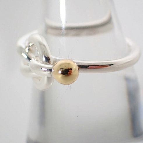 Band Ring Sterling Silver and 18K Yellow Gold