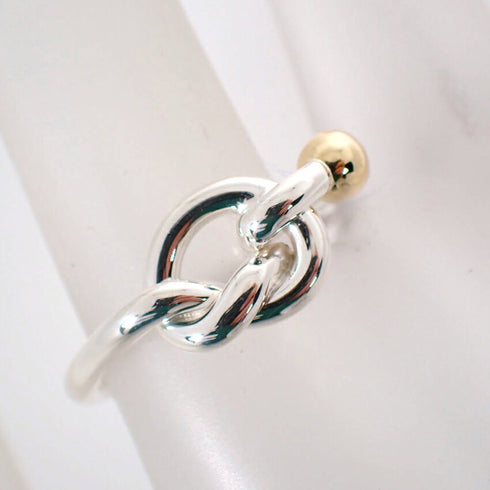 Band Ring Sterling Silver and 18K Yellow Gold