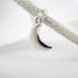 Mesh Moon Charm Half Bracelet Sterling Silver
