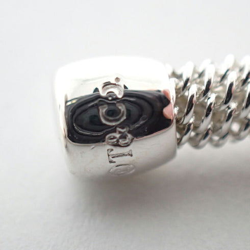 Mesh Moon Charm Half Bracelet Sterling Silver