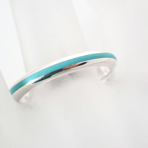 Ring Sterling Silver with Blue Enamel
