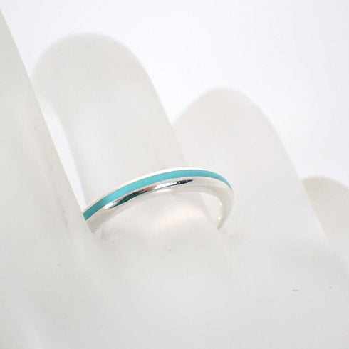 Ring Sterling Silver with Blue Enamel