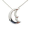 Crescent Moon Pendant Necklace Sterling Silver