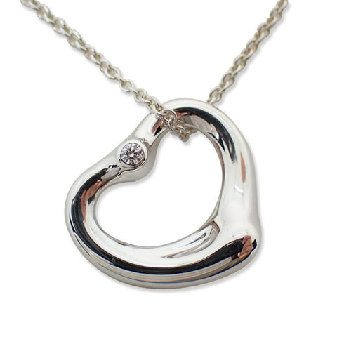Pendant Necklace Sterling Silver with Diamond