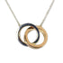 Interlocking Circle Pendant Necklace 18K Rose Gold and Sterling Silver