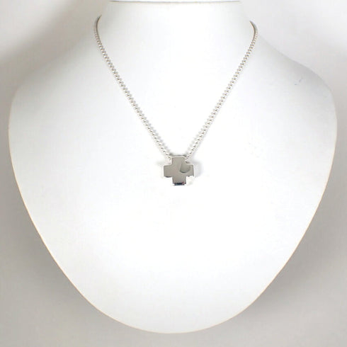 Roman Cross Pendant Necklace Sterling Silver