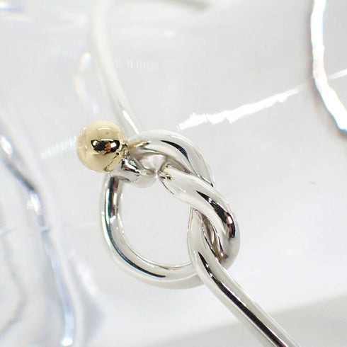 Love Knot Bangle Sterling Silver and 18K Yellow Gold Bracelet