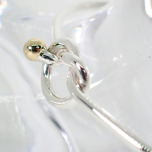 Love Knot Bangle Sterling Silver and 18K Yellow Gold Bracelet