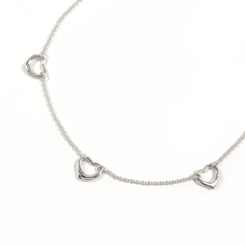 Open Heart Pendant Necklace Sterling Silver 9mm