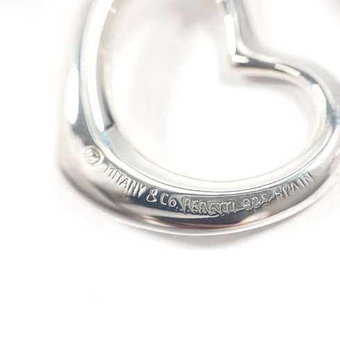 Open Heart Pendant Necklace Sterling Silver 27mm