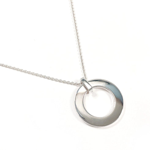 Circle Pendant Necklace Sterling Silver