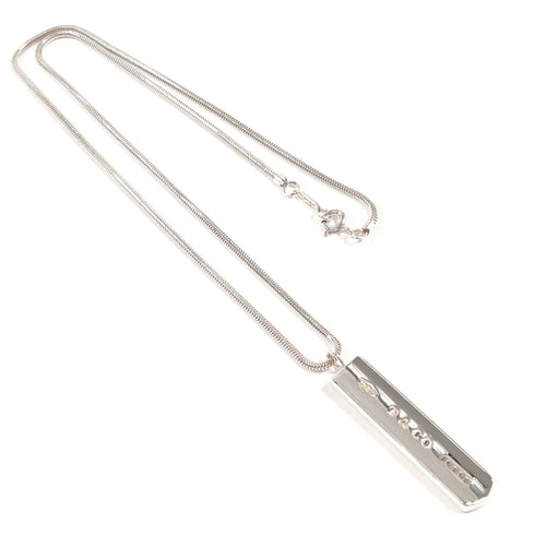 Bar Pendant Necklace Sterling Silver