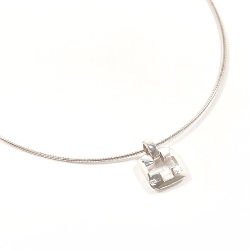Pierced Cross Pendant Necklace Sterling Silver