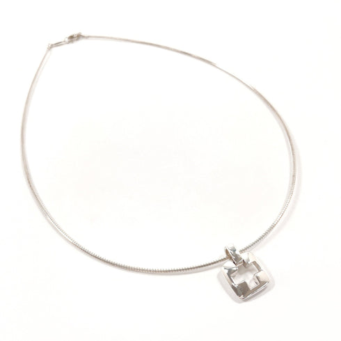 Pierced Cross Pendant Necklace Sterling Silver