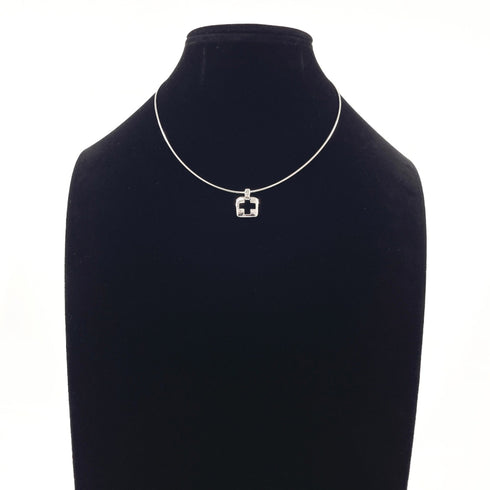 Pierced Cross Pendant Necklace Sterling Silver