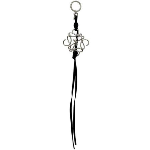Charm Leather and Metal Black Handbag Charm