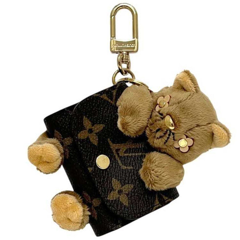 Charm Canvas and Fur and Monogram Brown Handbag Charm