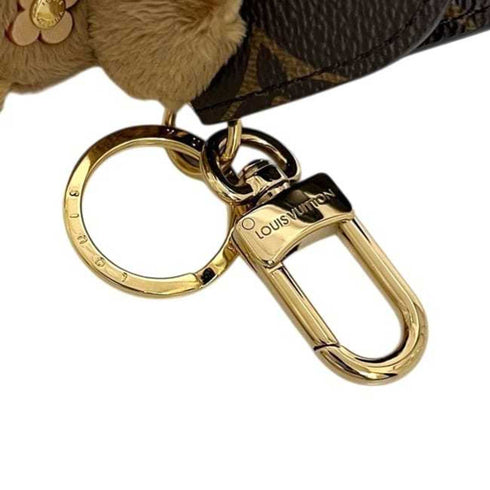 Charm Canvas and Fur and Monogram Brown Handbag Charm
