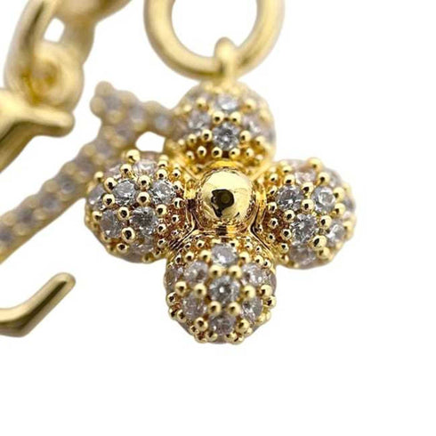 Charm Metal and Rhinestone Gold Handbag Charm