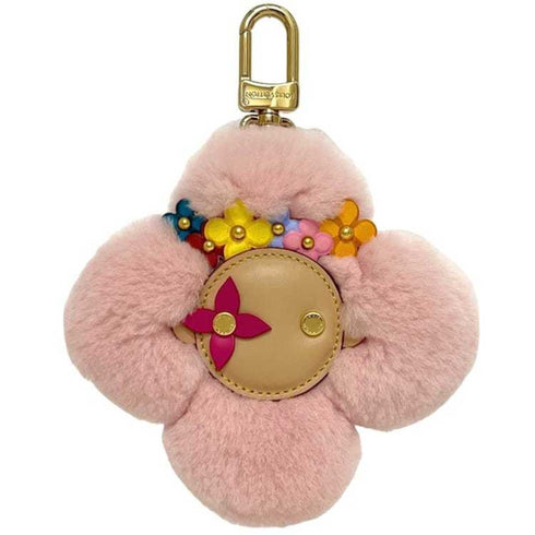 Vivienne Head Flower Crown Charm Fur and Leather Handbag Charm