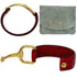 Horsebit Bracelet Leather and Metal Red