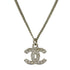 CC Logo Pendant Necklace Silver-Tone Metal