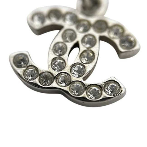 CC Logo Pendant Necklace Silver-Tone Metal