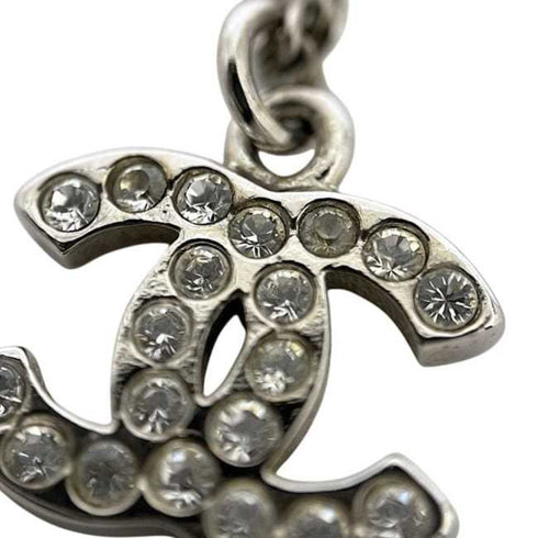 CC Logo Pendant Necklace Silver-Tone Metal