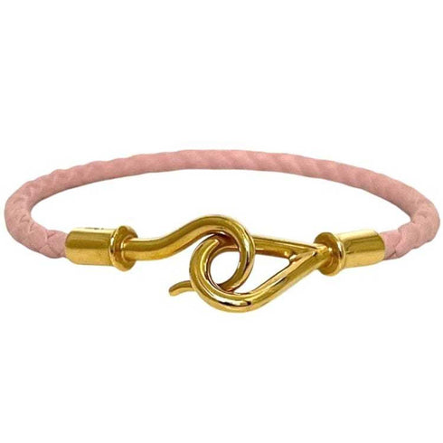 Bracelet Leather and Metal Pink
