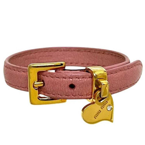 Charm Bracelet Leather Pink