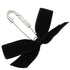 Brooch Velvet and Metal Black and Silver
