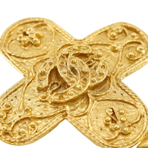 CC Logo Cross Brooch Metal