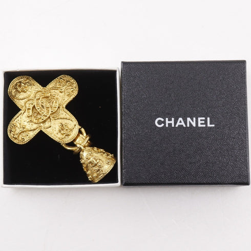 CC Logo Cross Brooch Metal