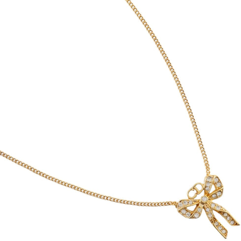 Pendant Necklace Gold With Rhinestone
