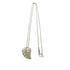 Vintage Leaf Motif Pendant Necklace Sterling Silver and 18K Yellow Gold