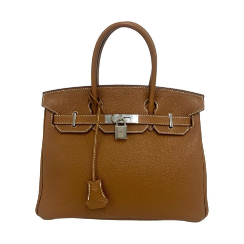 Birkin Handbag Brown Togo with Palladium Hardware 30
