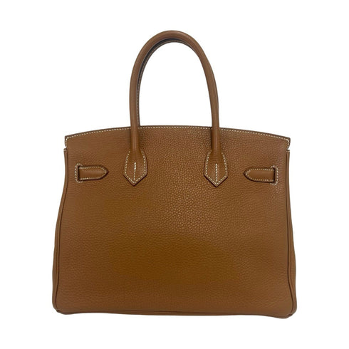 Birkin Handbag Brown Togo with Palladium Hardware 30