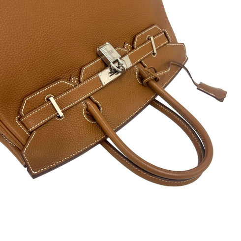 Birkin Handbag Brown Togo with Palladium Hardware 30