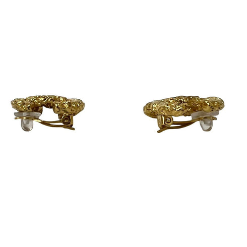CC Logo Clip-On Earrings Metal Gold-Tone Metal