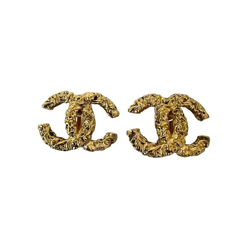 CC Logo Clip-On Earrings Metal Gold-Tone Metal
