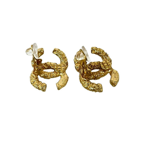 CC Logo Clip-On Earrings Metal Gold-Tone Metal