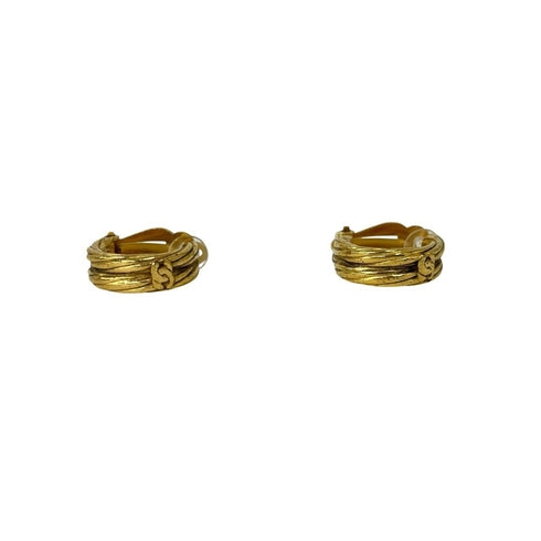 CC Logo Earrings Metal Gold-Tone Metal
