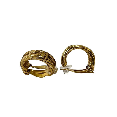 CC Logo Earrings Metal Gold-Tone Metal