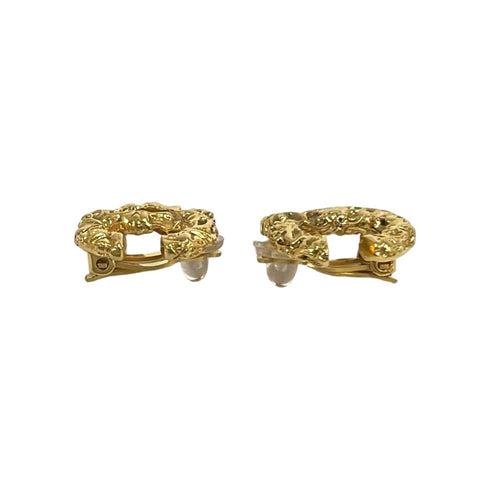 CC Logo Clip-On Earrings Metal Gold-Tone Metal