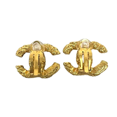 CC Logo Clip-On Earrings Metal Gold-Tone Metal
