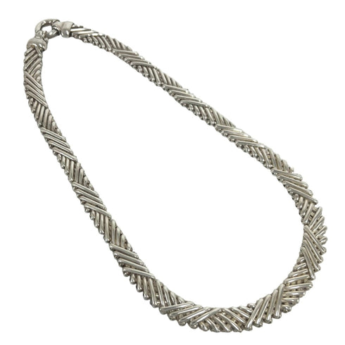 Vintage Braided Pendant Necklace Sterling Silver